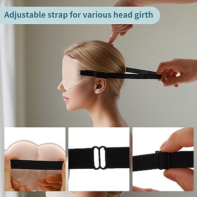 3pcs Sleep Eye Mask, Cloud-Shaped Sleep Eye Mask, Contoured Light Blocking White Black Pink