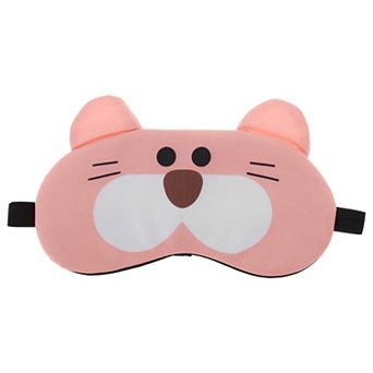 Soft Tiger Eyes Sleep Mask Pink White Eye Shade Cover for Rest for Travel 1 pc