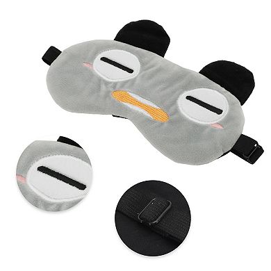 Soft Cartoon Squinting Eyes Sleep Mask Gray Eye Shade Cover for Travel 1 Pc