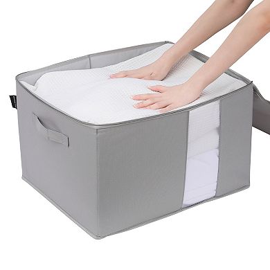 1 Pack Clothes Storage, Foldable Storage Bags with Handles for Organizing Bedroom, Clothing