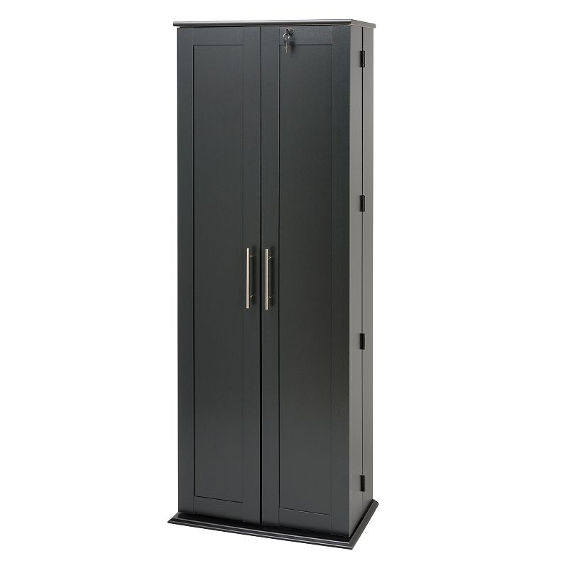 Prepac Grande Locking Multimedia Storage Cabinet, Black, Furniture