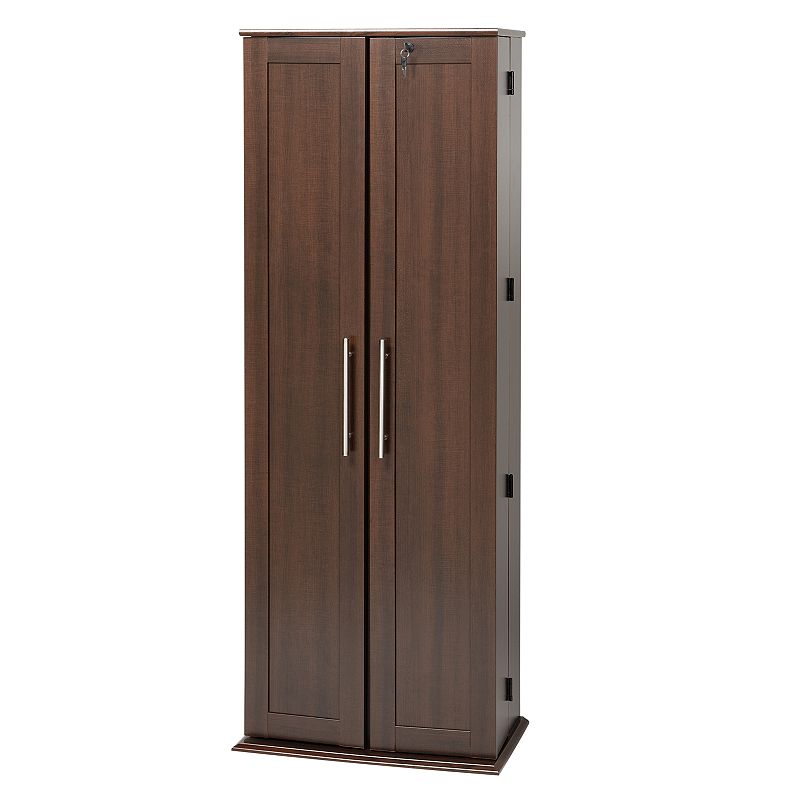 Prepac Grande Locking Multimedia Storage Cabinet, Brown, Furniture