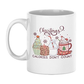 Christmas Calories Don't Count Funny Christmas Mugs, Cute Christmas Coffee Mugs 11oz
