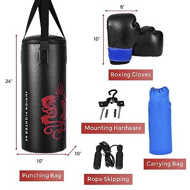 2 Feet Kids Gloves Skipping Rope Boxing Set