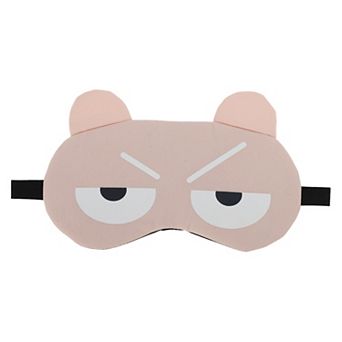 Soft Cartoon Angry Eyes Sleep Mask Pink Eye Shade Cover for Travel for Rest 1 pc
