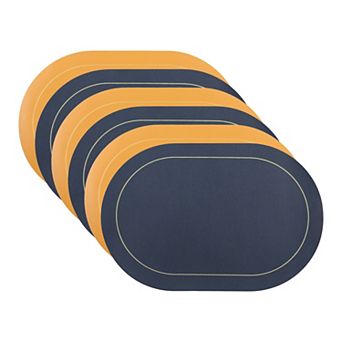 Set of 6 Faux Leather Placemats for Kitchen Dining Table Decor, Table Placemats Place Mats