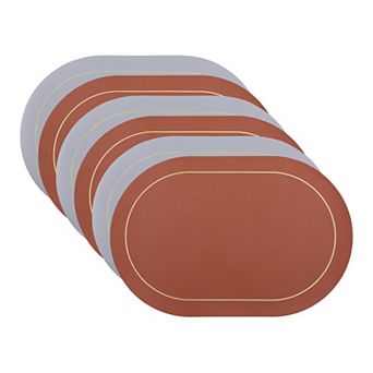Set of 6 Faux Leather Placemats for Kitchen Dining Table Decor, Table Placemats Place Mats
