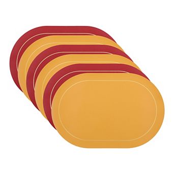 Set of 6 Faux Leather Placemats for Kitchen Dining Table Decor, Table Placemats Place Mats