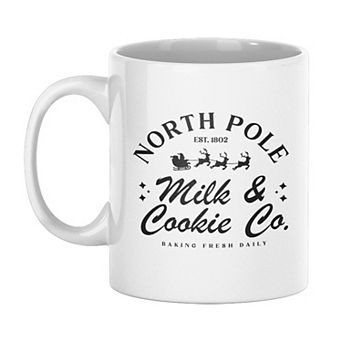North Pole Milk and Cookie Co Christmas Mugs, Christmas Coffee Mugs 11oz