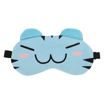 Soft Cartoon W-Mouth Sleep Mask Light Blue Eye Shade Cover for Travel for Rest