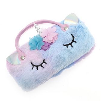 Flower Cartoon Eyeglasses Case 6.69"x3.15"x2.17" Violet 1 pc