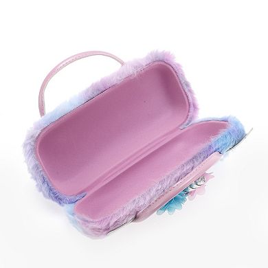 Flower Cartoon Eyeglasses Case 6.69"x3.15"x2.17" Violet 1 Pc