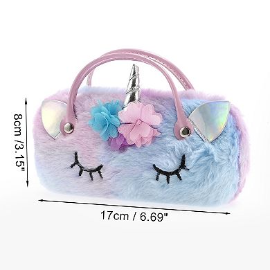 Flower Cartoon Eyeglasses Case 6.69"x3.15"x2.17" Violet 1 Pc
