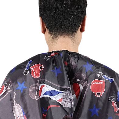 Light Pattern Hairdressing Cape for Barber Shop 64.96"x57.09" 1Pc Red Blue Black