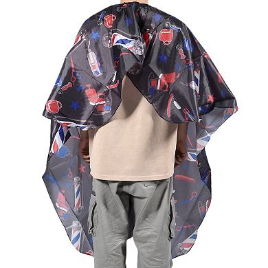 Light Pattern Hairdressing Cape for Barber Shop 64.96"x57.09" 1Pc Red Blue Black
