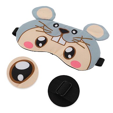Soft Cartoon Mouse Eyes Sleep Mask Gray Eye Shade Cover for Rest for Travel 1 Pc