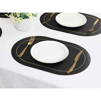 Set of 6 Placemats, Faux Leather Placemats for Kitchen Dining Table Decor, Table Placemats