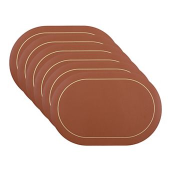 Set of 6 Placemats, Faux Leather Placemats for Kitchen Dining Table Decor, Table Placemats