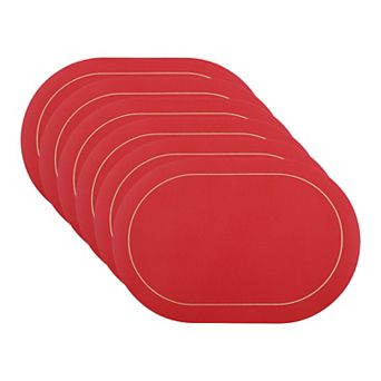 Set of 6 Placemats, Faux Leather Placemats for Kitchen Dining Table Decor, Table Placemats