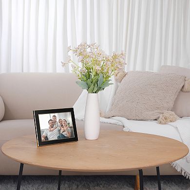1Pcs Modern Picture Frame Brushed Aluminum Metal Photo Frame with Real Glass, Display