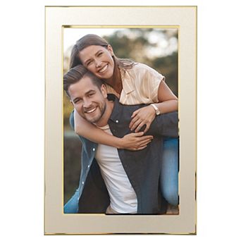 1 pc Modern Picture Frame Brushed Aluminum Metal Photo Frame with Real Glass, Display