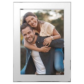 1 pc Modern Picture Frame Brushed Aluminum Metal Photo Frame with Real Glass, Display