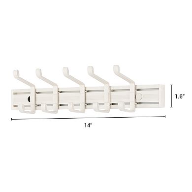 1 Pack Coat Rack Wall Mount, Solid Coat Hook, Hat Rack, Wall Hooks for Hanging with 5 Hooks
