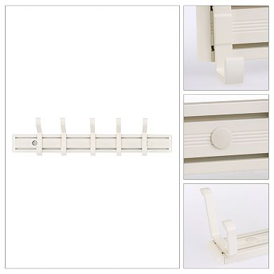 1 Pack Coat Rack Wall Mount, Solid Coat Hook, Hat Rack, Wall Hooks for Hanging with 5 Hooks