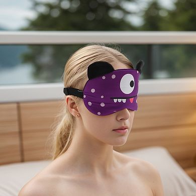 Soft Cartoon Monsters Sleep Mask Purple Eye Shade Cover for Light Meditation 1Pc
