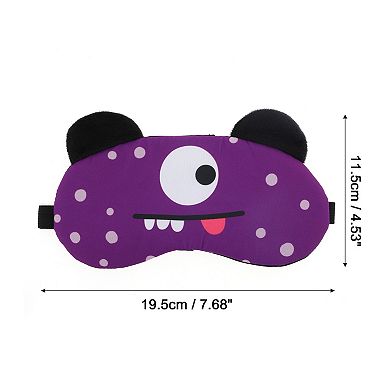Soft Cartoon Monsters Sleep Mask Purple Eye Shade Cover for Light Meditation 1Pc