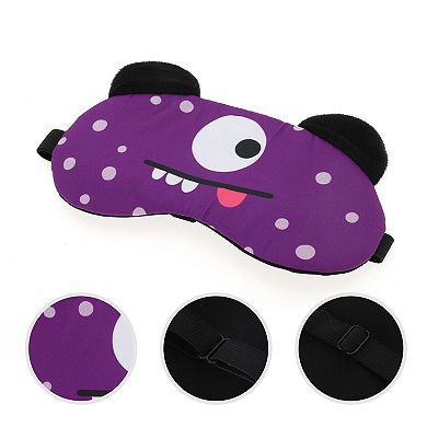 Soft Cartoon Monsters Sleep Mask Purple Eye Shade Cover for Light Meditation 1Pc