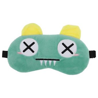 Soft Cartoon x Eyes Sleep Mask Green Eye Shade Cover for Travel for Rest 1 pc