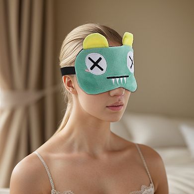 Soft Cartoon x Eyes Sleep Mask Green Eye Shade Cover for Travel for Rest 1 Pc