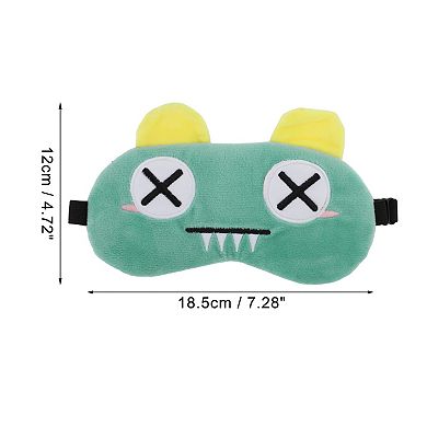 Soft Cartoon x Eyes Sleep Mask Green Eye Shade Cover for Travel for Rest 1 Pc