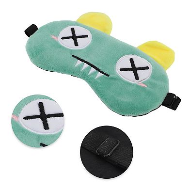 Soft Cartoon x Eyes Sleep Mask Green Eye Shade Cover for Travel for Rest 1 Pc