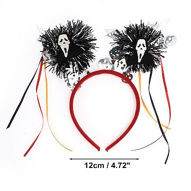 Classic Masks Pattern Headband 4.72" Diameter Black Red 1 Pc
