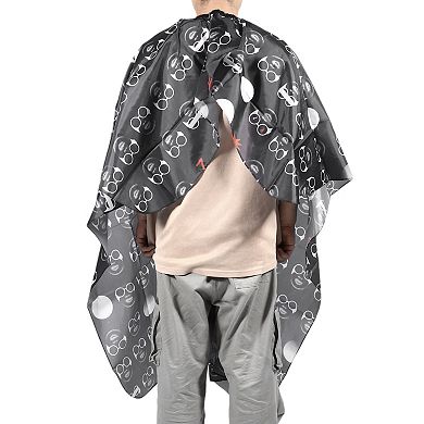 Glass Pattern Hairdressing Cape for Barber Shop 64.96"x57.09" Black 1 Pc