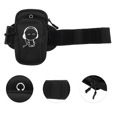 1 Pc Portable Sports Phone Holder Arm Bands for Hiking Gym Black