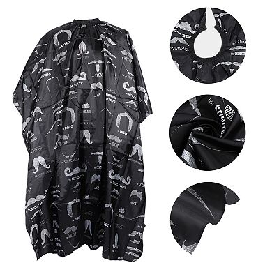 Beards Pattern Hairdressing Cape for Barber Shop 64.96"x57.09" 1 Pc Black