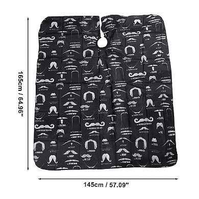 Beards Pattern Hairdressing Cape for Barber Shop 64.96"x57.09" 1 Pc Black