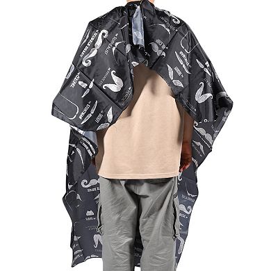 Beards Pattern Hairdressing Cape for Barber Shop 64.96"x57.09" 1 Pc Black