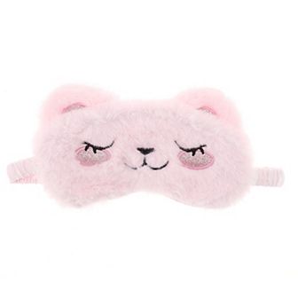 Soft Smiling Cat Eyes Sleep Mask Pink Eye Shade Cover for Rest for Travel 1 pc