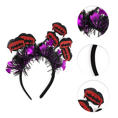 Classic Teeth Pattern Headband 4.72" Diameter Black Red 1 Pc