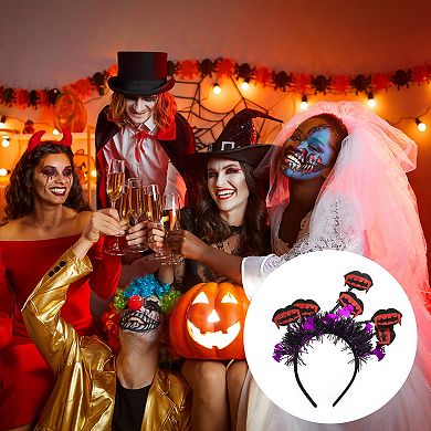 Classic Teeth Pattern Headband 4.72" Diameter Black Red 1 Pc