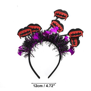 Classic Teeth Pattern Headband 4.72" Diameter Black Red 1 Pc