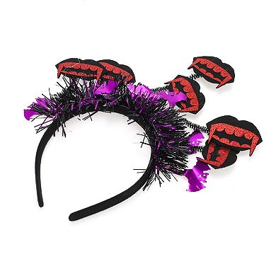 Classic Teeth Pattern Headband 4.72" Diameter Black Red 1 Pc