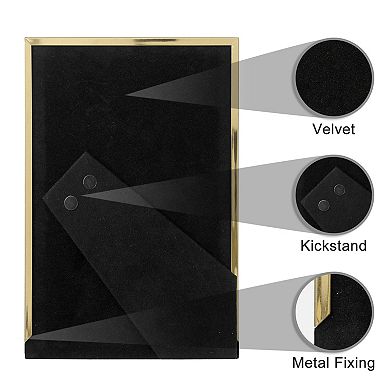 1Pcs Modern Picture Frame Brushed Aluminum Metal Photo Frame with Real Glass, Display