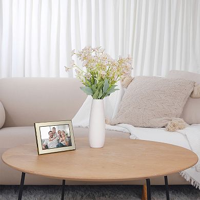 1Pcs Modern Picture Frame Brushed Aluminum Metal Photo Frame with Real Glass, Display