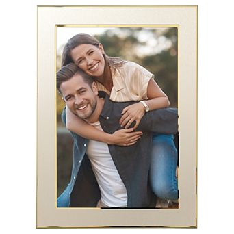 1 pc Modern Picture Frame Brushed Aluminum Metal Photo Frame with Real Glass, Display
