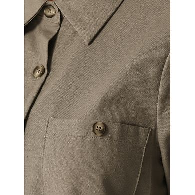 Women's 2 Piece Linen Set Button Down Shirt Drawstring Wide Leg Pants Casual Outfits